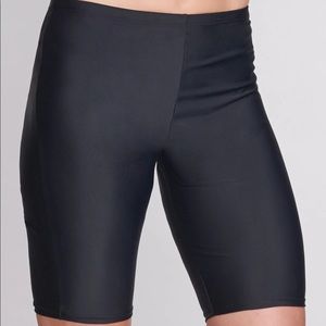 Mazu Swim Long Length Capri Swim Short in Solid Black Size 8